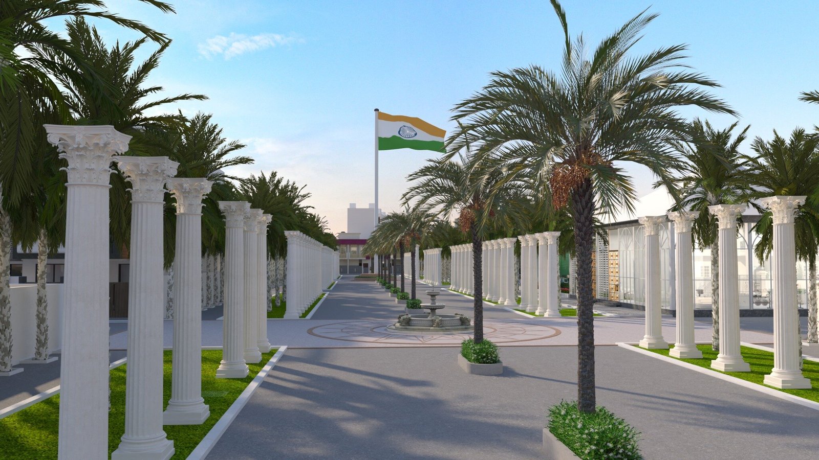Palm-lined internal avenue