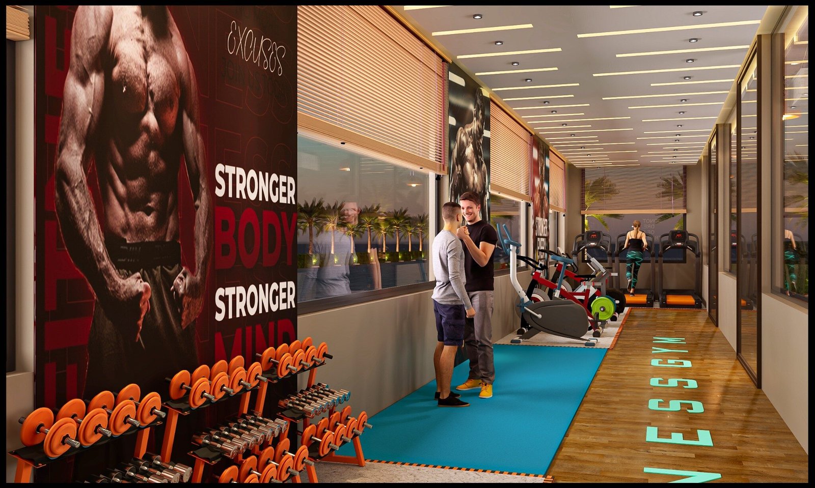 Modern gym at the clubhouse
