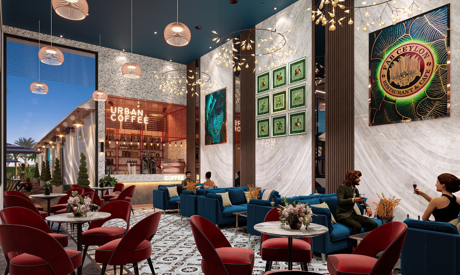 Elegant clubhouse lounge